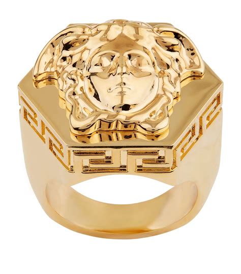 versace ring white gold|versace gold ring for men.